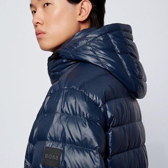 HUGO BOSS REGULAR-FIT JACKET WITH ITALIAN-WOOL PANEL AND DETACHABLE HOOD - Picture 3 of 7